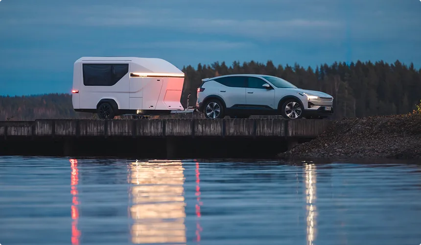 Karoo matkailuvaunu rannalla