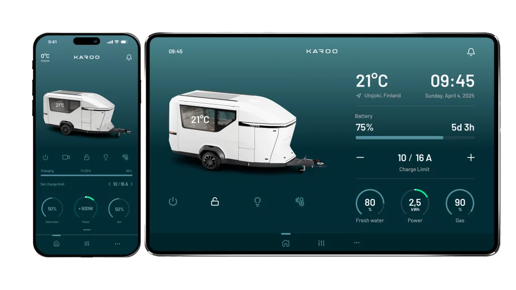 Karoo mobile app and interior interface